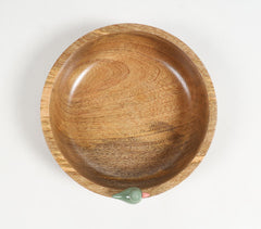 Turned Mango Wood Classic Bowl with Bird Figurine