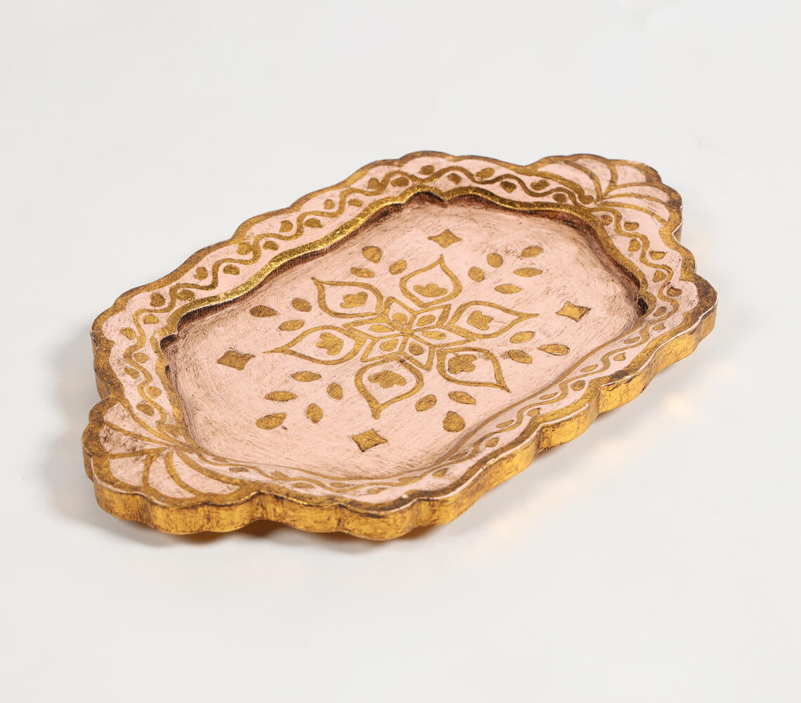 Hand Painted Wooden Floral Serving Tray