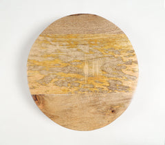Turned Mango Wood Classic Ribbed Cake Stand