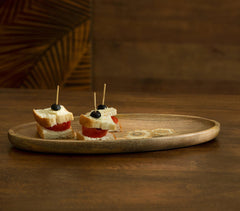 Hand Painted Raw Wood Floral Platter (Small)