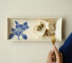 Hand Painted Ceramic Floral Magnolia Platter