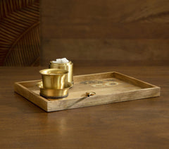 Hand Painted Wooden Floral Tray