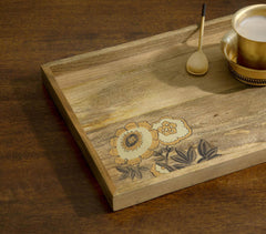 Hand Painted Wooden Floral Tray