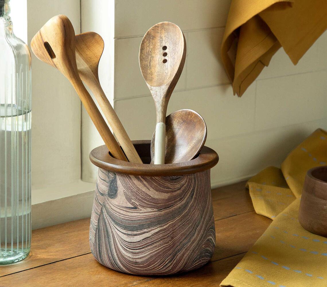 Papier Mache Ecomix Abstract Cutlery Holder