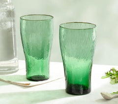 Green Minimal Glass Tumblers (Long, Set Of 2)