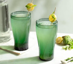 Green Minimal Glass Tumblers (Long, Set Of 2)