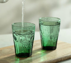 Green Minimal Glass Tumblers (Short, Set Of 2)