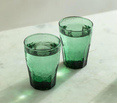 Green Minimal Glass Tumblers (Short, Set Of 2)