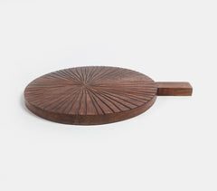 Hand Etched Wooden Round Platter