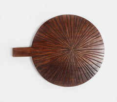Hand Etched Wooden Round Platter