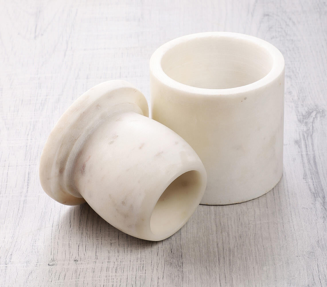 Hand Cut Marble Butter Keeper