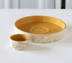 Handmade Ceramic Chip-N-Dip Bowl