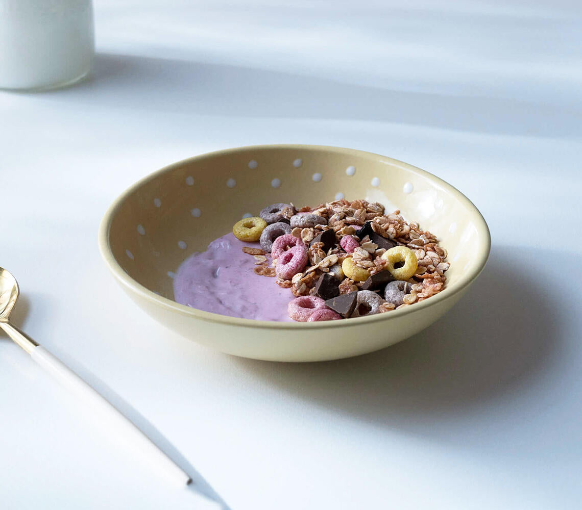 Handmade Ceramic Polka Dots Cereal Bowl