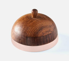 Handmade Ceramic Butter Keeper with Wooden Lid