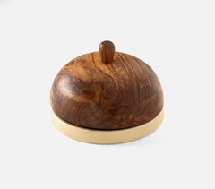 Handmade Ceramic Stripes Butter Dish with Wooden Lid