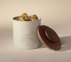 Handmade Metal Canister With Wooden Lid