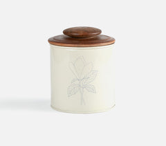 Handmade Metal Canister With Wooden Lid