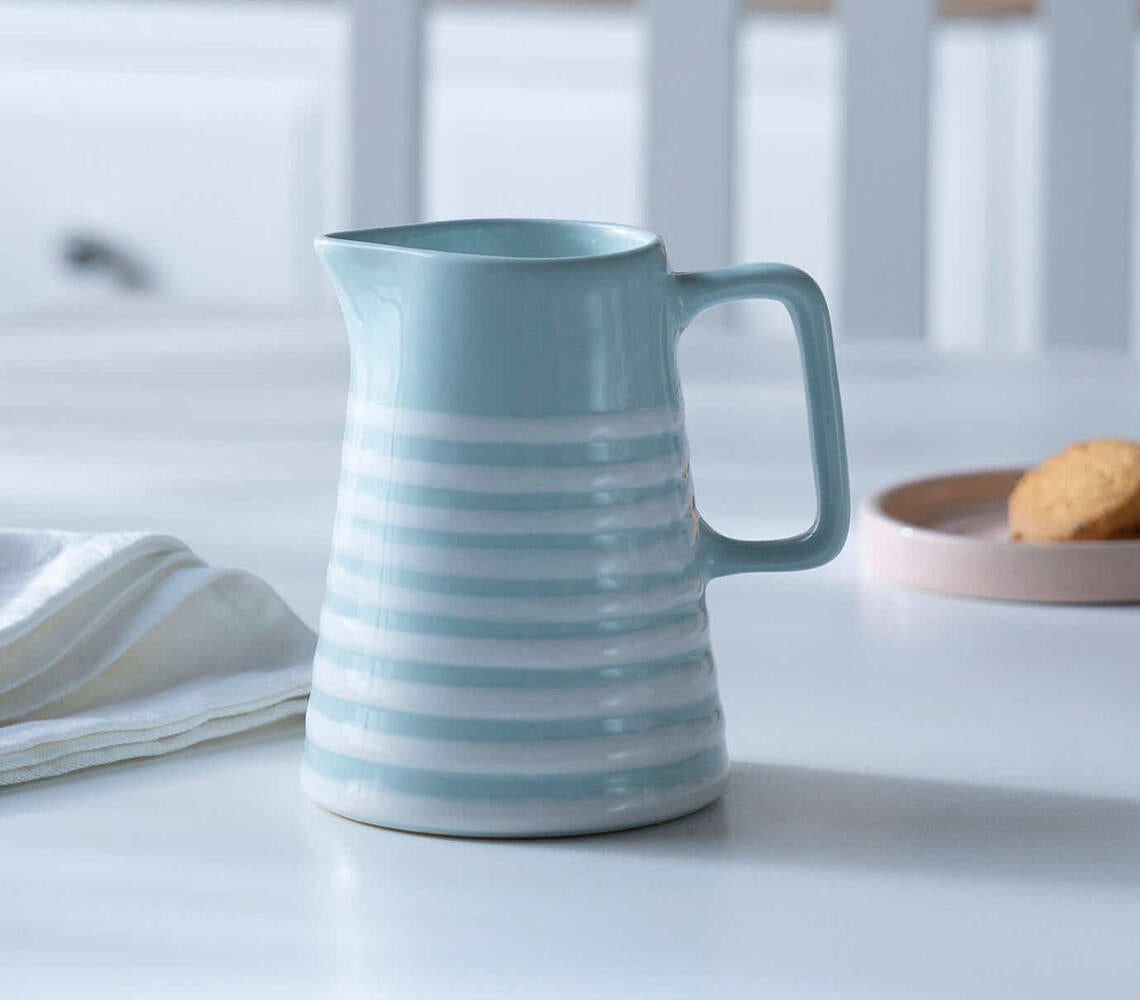 Handmade Ceramic Striped Jug (Small)