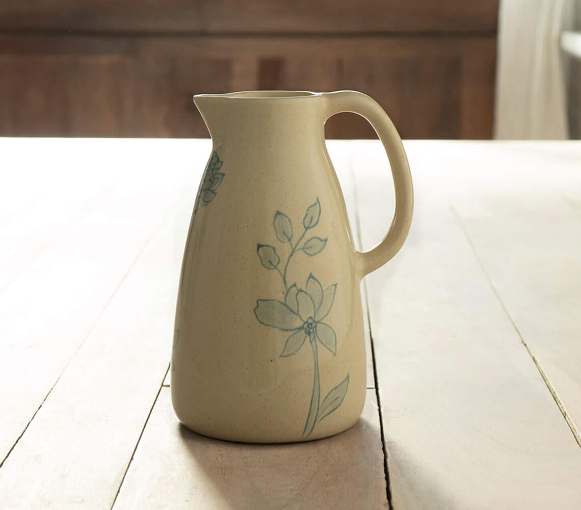 Handmade Floral Ceramic Jug