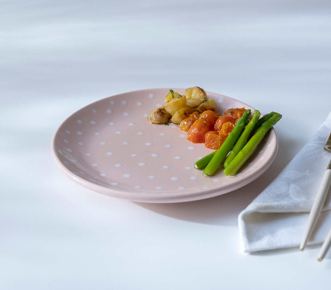 Handmade Ceramic Polka Dots Breakfast Plate