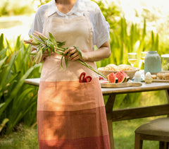 Handwoven Cotton Blush Kitchen Apron
