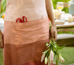 Handwoven Cotton Blush Kitchen Apron