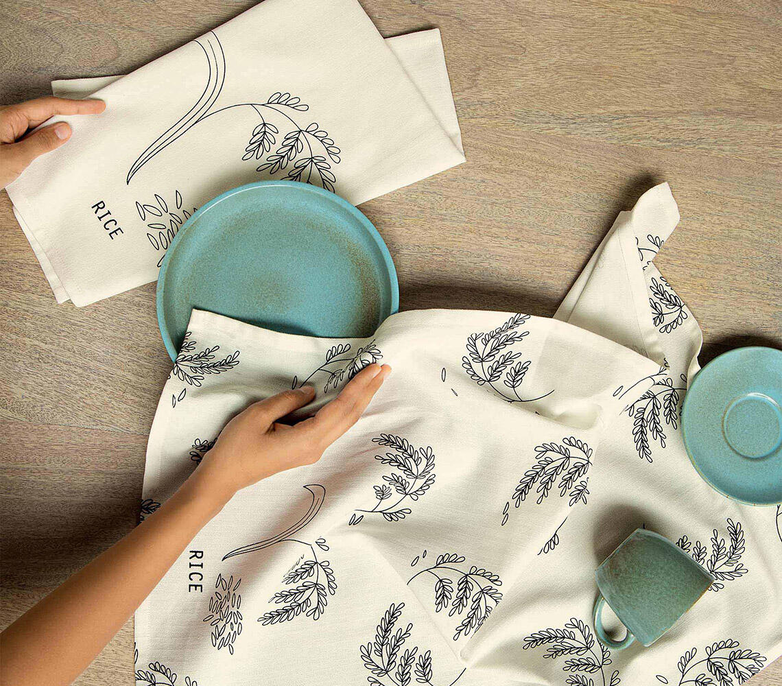 Handwoven Cotton Rice Dish Towels (Set of 2)
