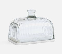 Handmade Glass Cast & Marble Butter Dish
