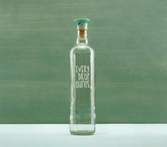 Handmade Glass Cast Water Bottle with Ceramic Stopper