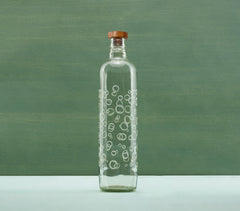Handmade Glass Cast Water Bottle with Wooden Stoppers