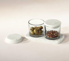 Handmade Glass Cast Condiment Set