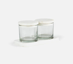 Handmade Glass Cast Condiment Set
