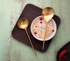 Handmade Gold Finish Stainless Steel Server (Set of 2)
