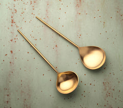Handmade Gold Finish Stainless Steel Server (Set of 2)
