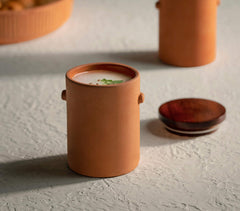 Handmade Terracotta Tumbler with Wooden Lid