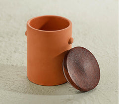 Handmade Terracotta Tumbler with Wooden Lid