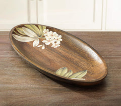 Hand Carved Oval Wooden Platter(Large)
