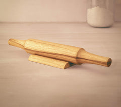 Teak Wood Turned Rolling Pin with Stand