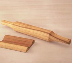 Teak Wood Turned Rolling Pin with Stand