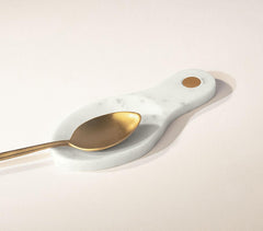 Hand Carved White Marble Tea Bag Rest