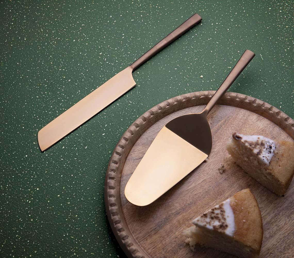 Enigma Rose Gold Cake Servers (Set of 2)