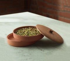 Terracotta Sprouter with Wooden Lid