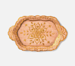 Hand Painted Wooden Flower Design Tray