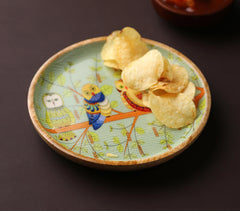 Enamelled Owl Design Platter (Small)
