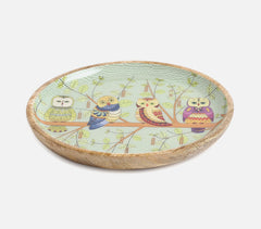 Enamelled Owl Design Platter (Small)