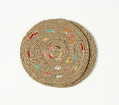 Hand Braided Jute Trivets (set of 2) Q3