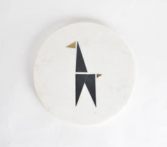 Noir Bird Inlay Marble Cheese board