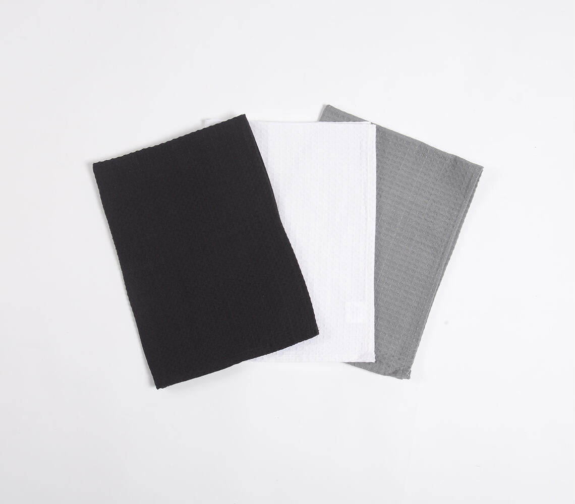 Waffle Cotton Tea towels (set of 3) Q1