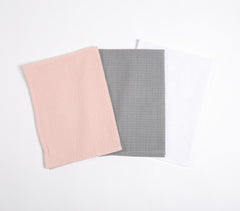 Waffle Cotton Tea towels (set of 3)_1