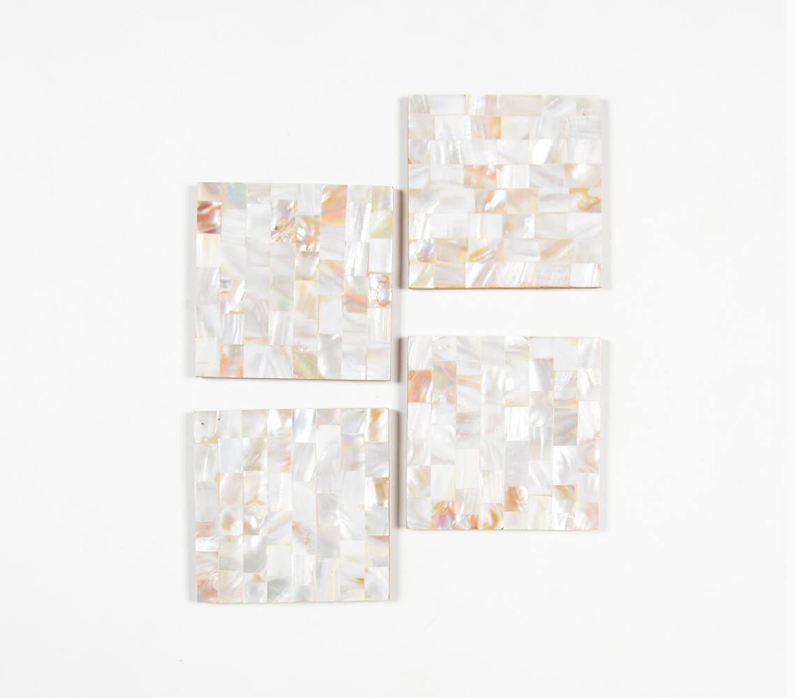 Mother-of-Pearl Square Coasters (set of 4)